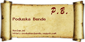 Poduska Bende névjegykártya